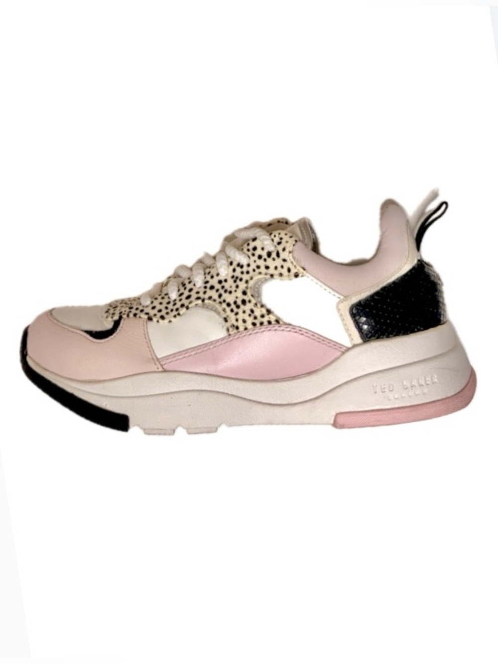 Ted Baker Pink, White and Black Mixed-Pattern Women’s Sneakers